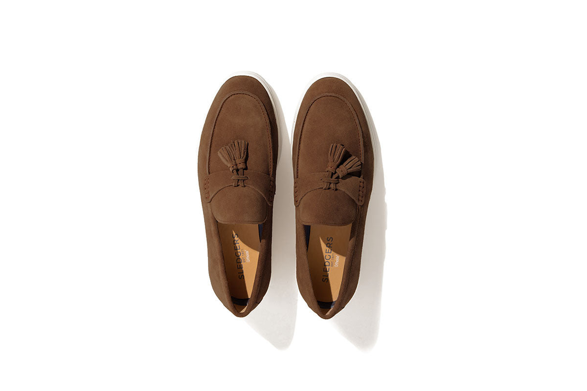 Sledgers Ballou Suede Slip-on Loafer - Dark Brown