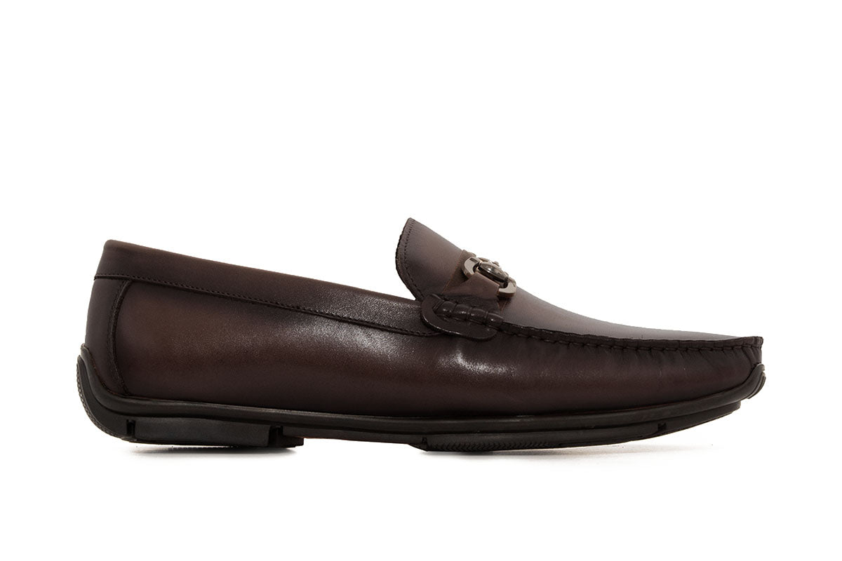 Sledgers Bretton Horsebit Driving Shoe - Coffee