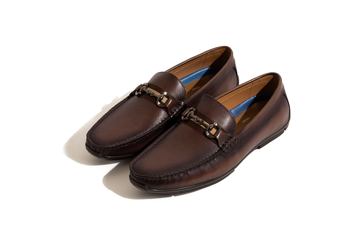 Sledgers Bretton Horsebit Driving Shoe - Coffee