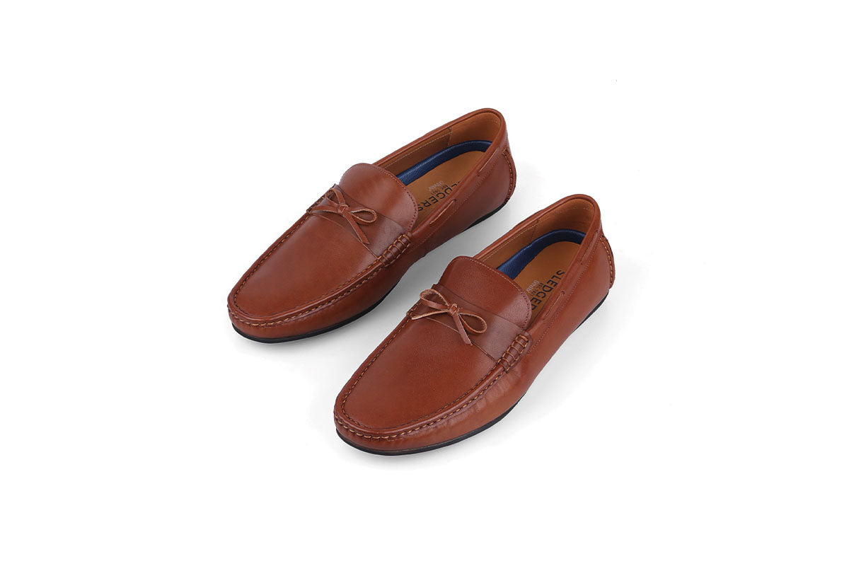 Sledgers Dubois Ribboned Driving Shoe - Coffee