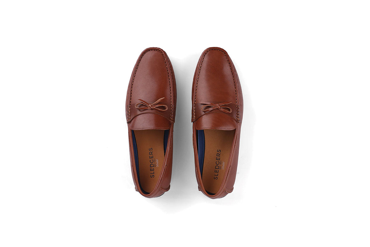Sledgers Dubois Ribboned Driving Shoe - Coffee