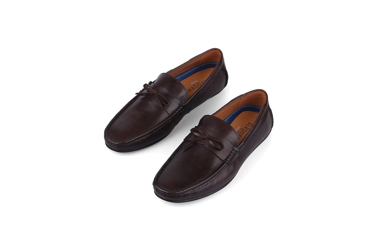 Sledgers Dubois Ribboned Driving Shoe - Brown