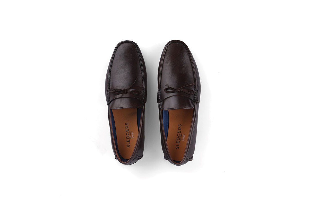 Sledgers Dubois Ribboned Driving Shoe - Brown