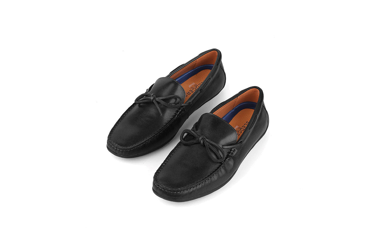 Sledgers Duchesne Ribboned Driving Shoe - Black