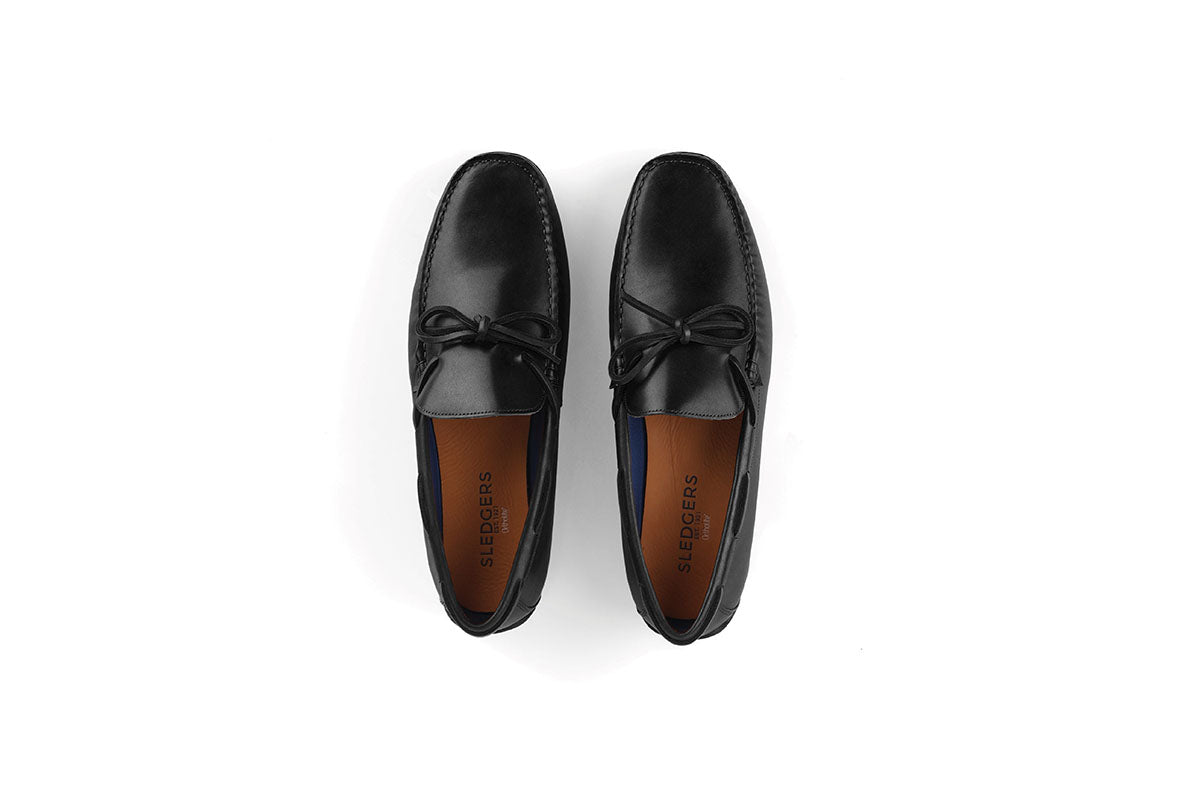 Sledgers Duchesne Ribboned Driving Shoe - Black