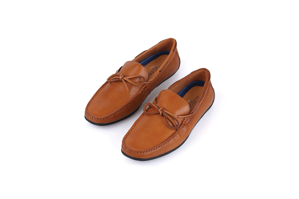 Sledgers Duchesne Ribboned Driving Shoe - Brown