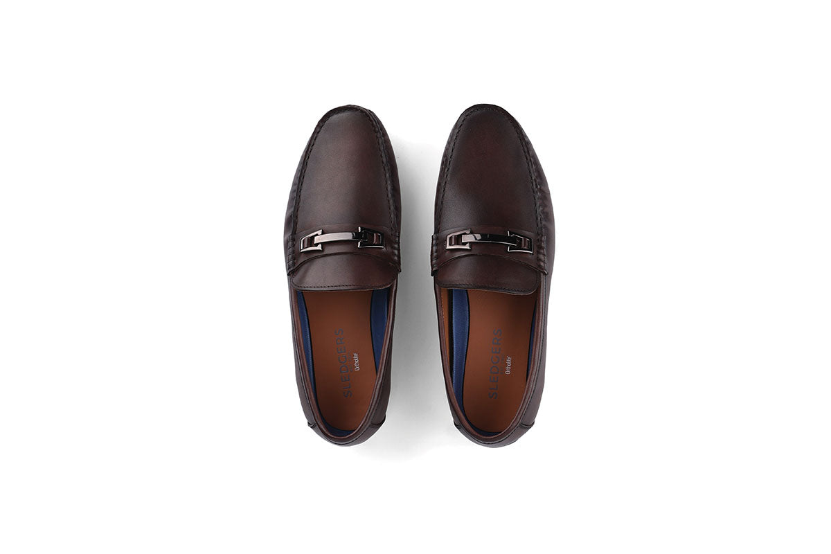 Sledgers Durant Buckled Driving Shoe - Coffee