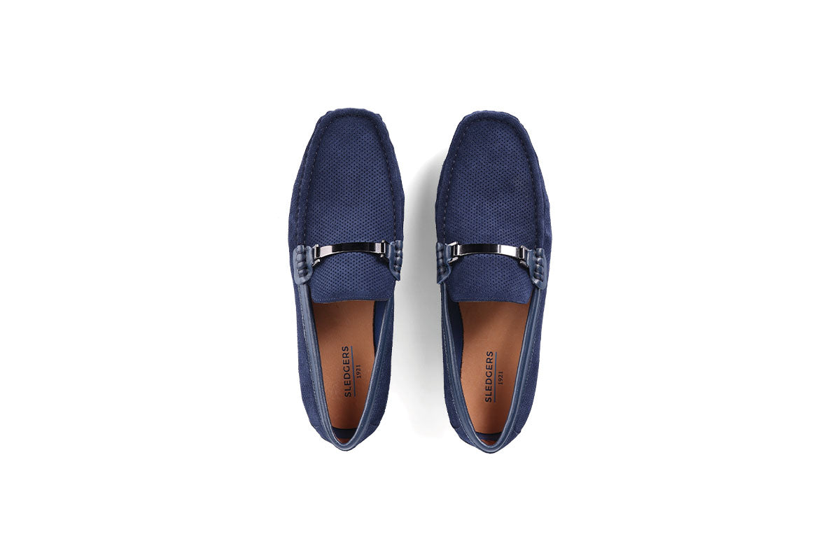 Sledgers Jean Buckled Driving Shoes - Navy