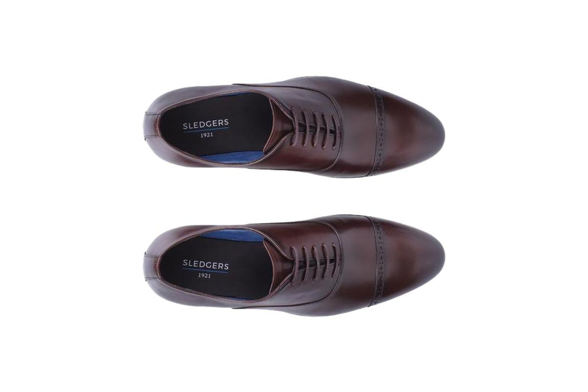 Sledgers Damien Cap-toe Oxfords - Coffee