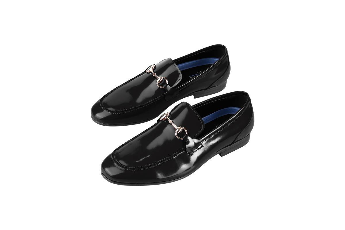 Sledgers Dillon Shiny Horsebit Loafers - Black
