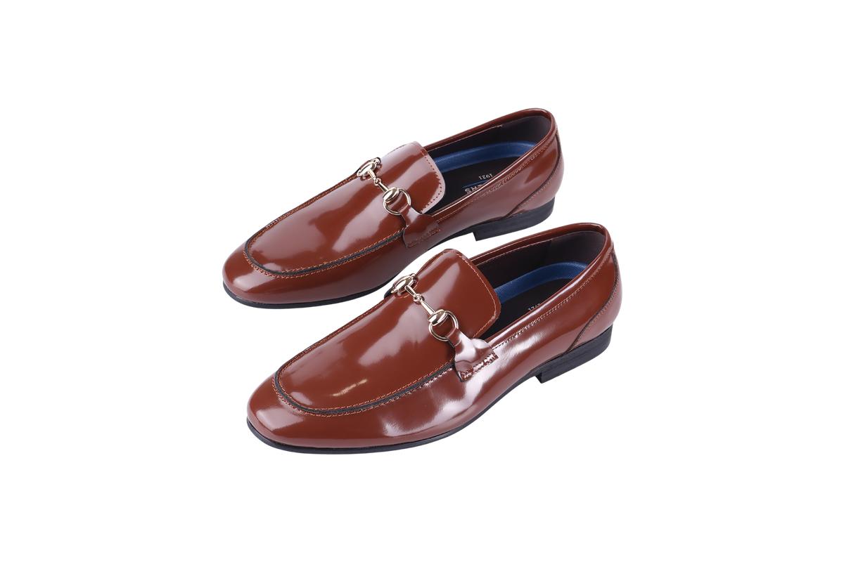 Sledgers Dillon Shiny Horsebit Loafers - Brown