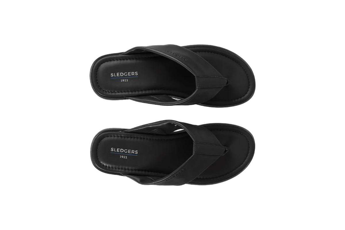 Sledgers Everett Leather Slipper - Black