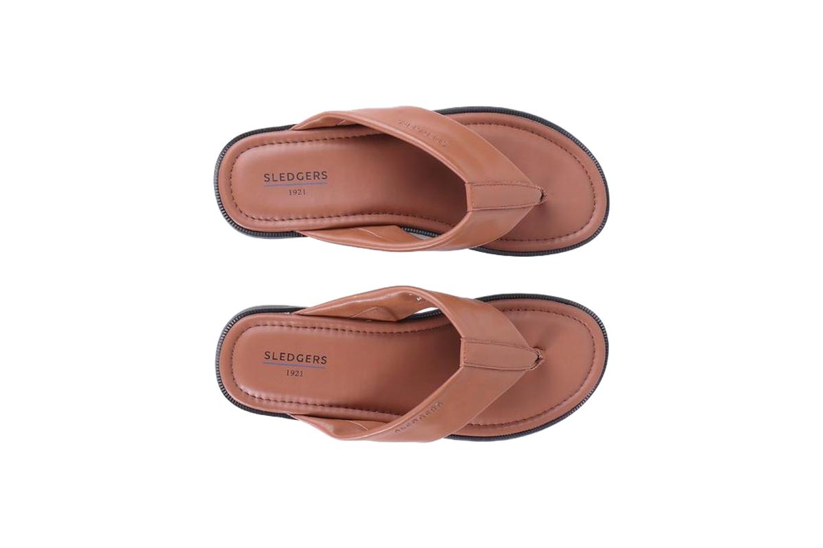 Sledgers Everett Leather Slipper - Brown