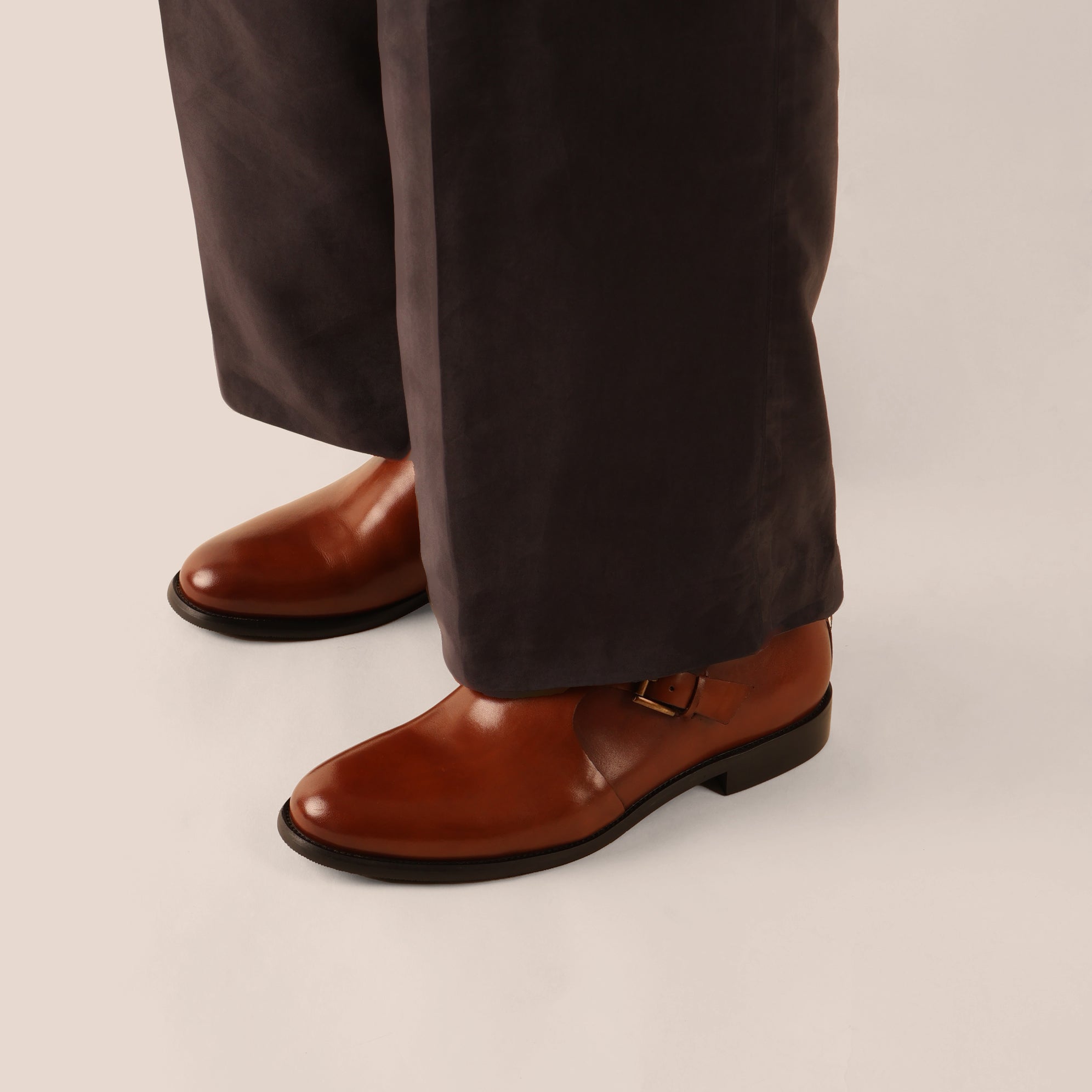 SLEDGERS Maurice Double Monk Strap - Brown
