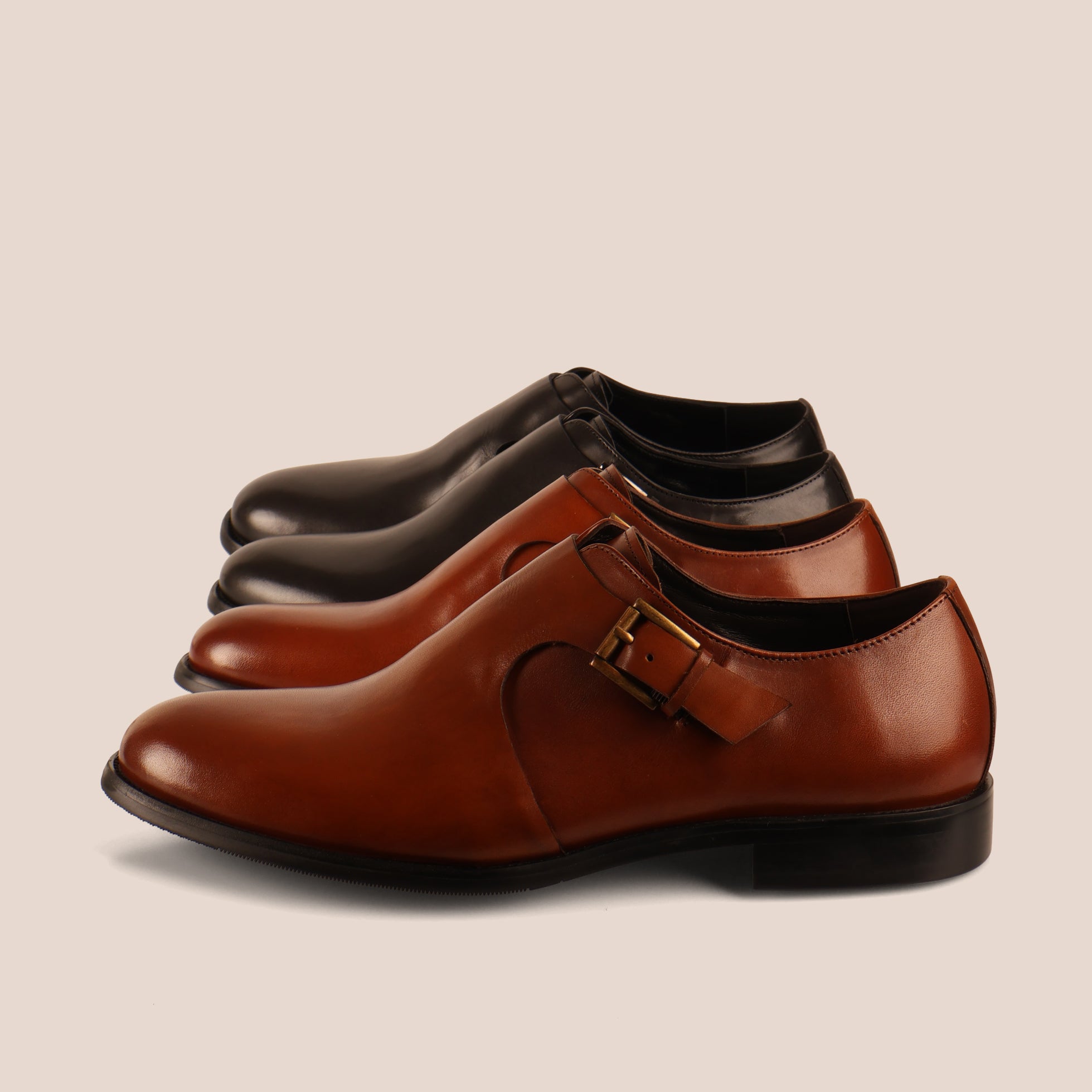 SLEDGERS Maurice Double Monk Strap - Brown