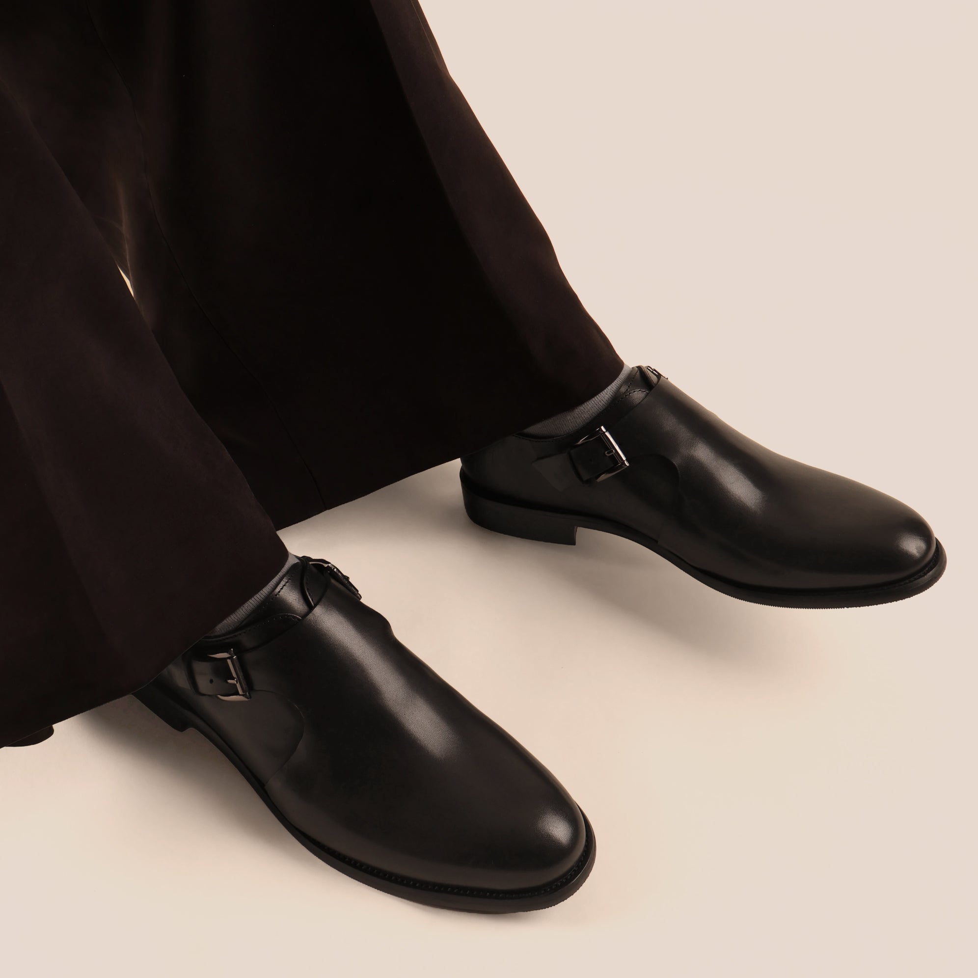 SLEDGERS Maurice Double Monk Strap - Black
