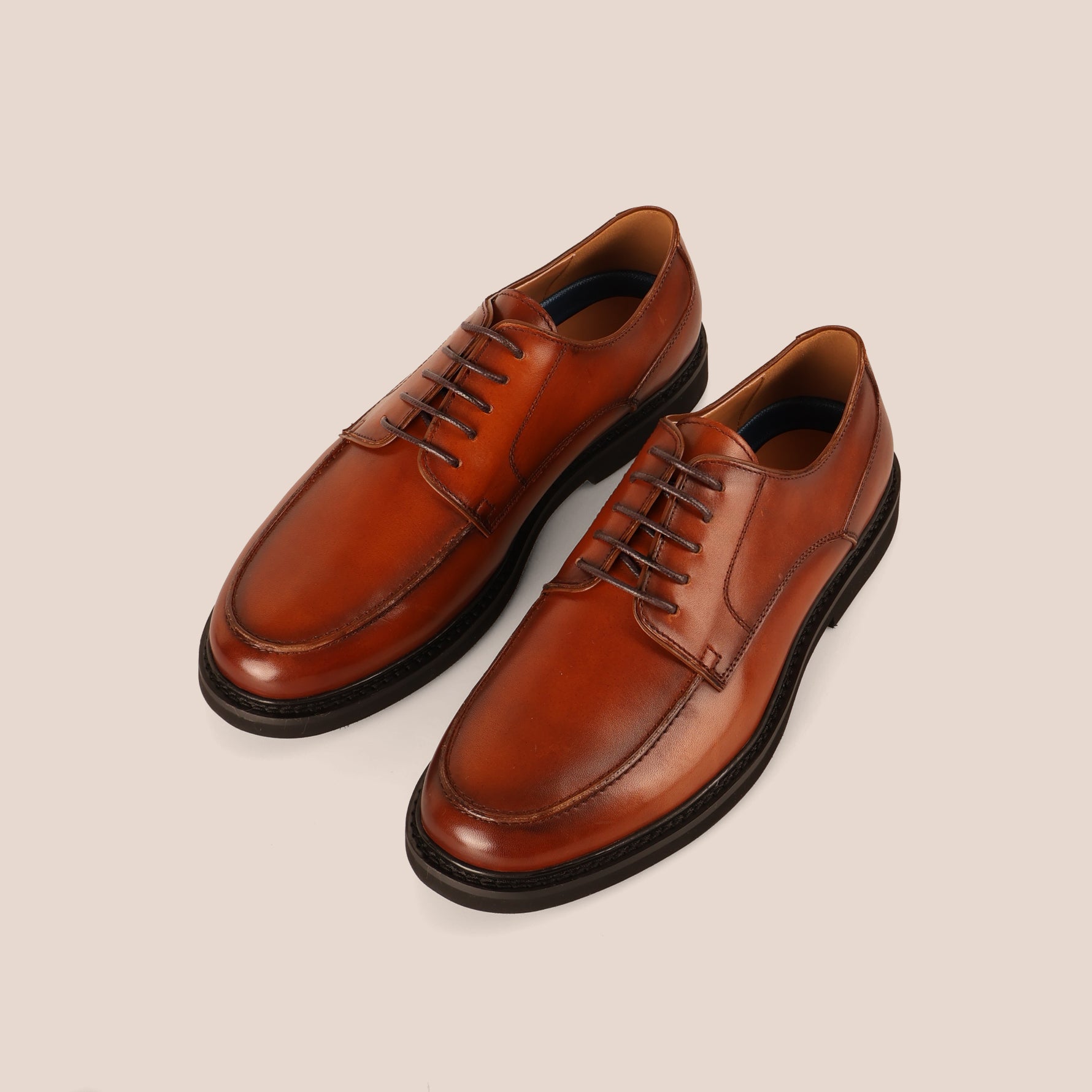 SLEDGERS Leon Moc-Toe Derbies - Light Brown