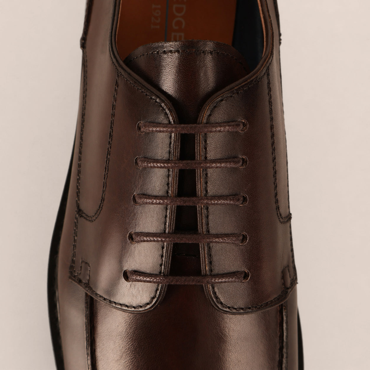 SLEDGERS Leon Moc-Toe Derbies - Coffee