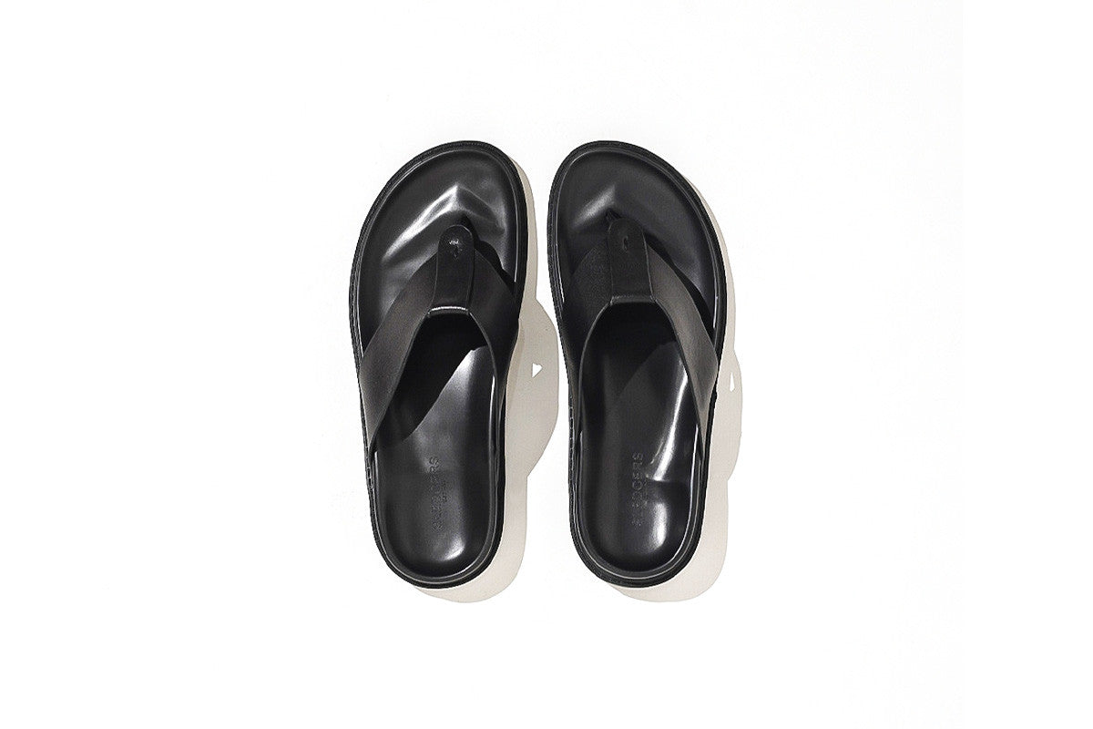 Sledgers Tung Black Leather Sandals