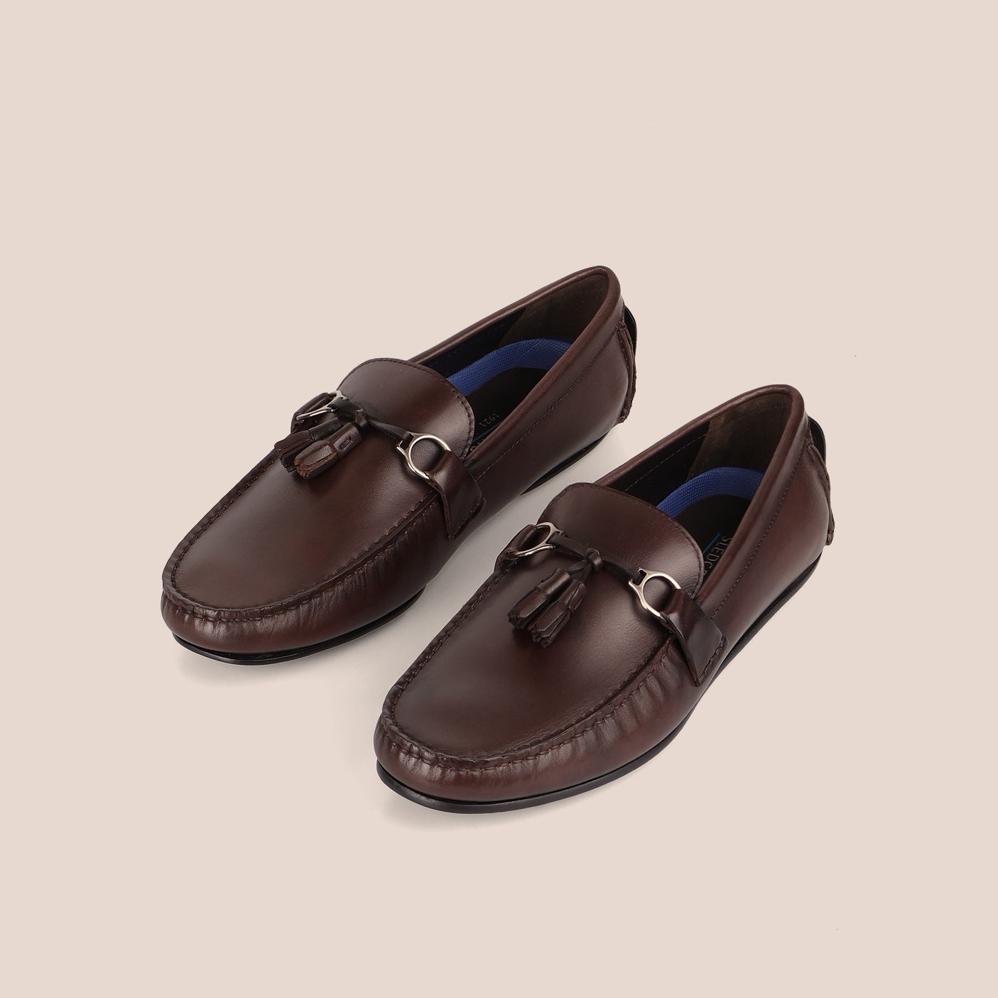 Sledgers Ruben Buckled Tassel Driving Shoes - Coffee