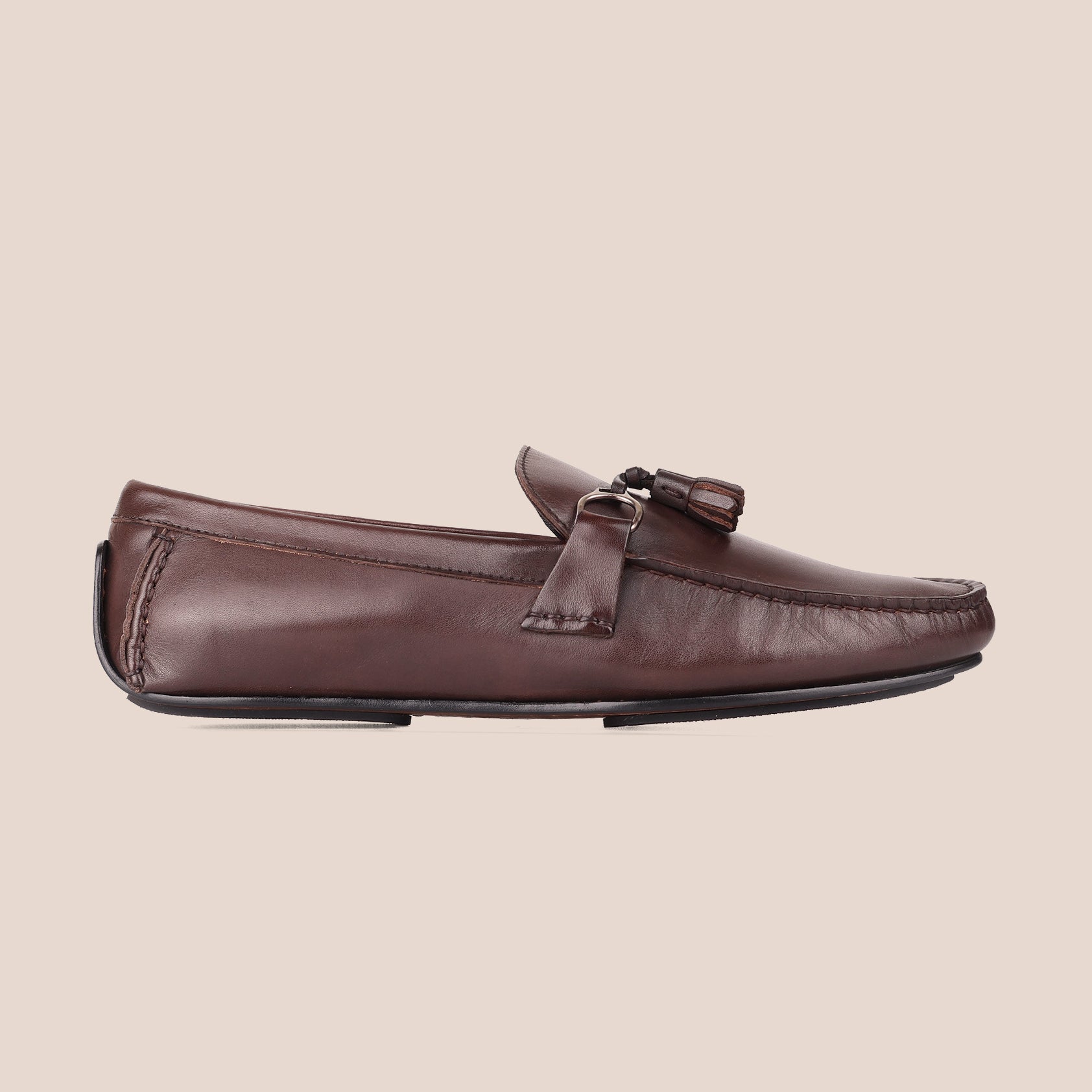 Sledgers Ruben Buckled Tassel Driving Shoes - Coffee