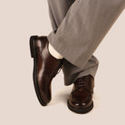 SLEDGERS Leon Moc-Toe Derbies - Coffee