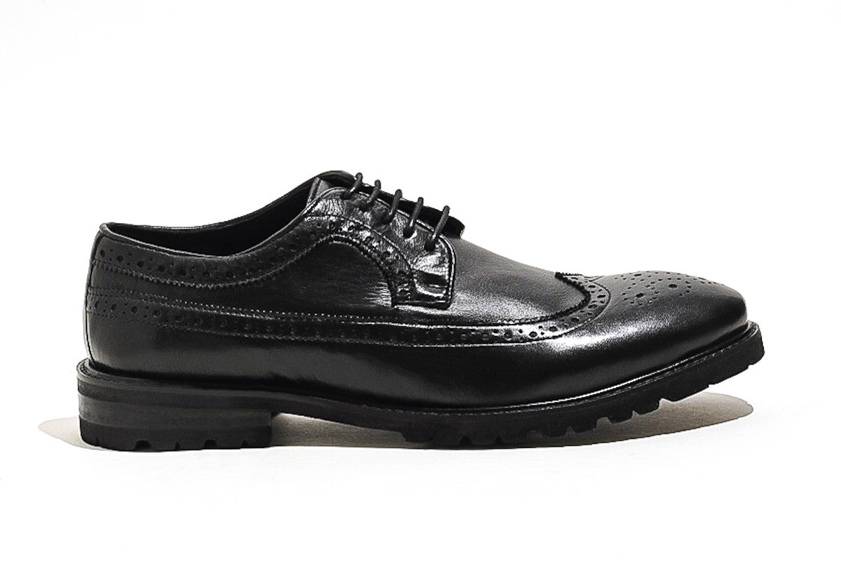 Talence Black Brogue Derby Shoes