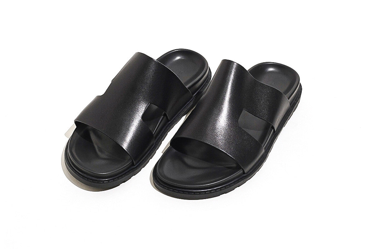 Toshio Black Slide Sandals