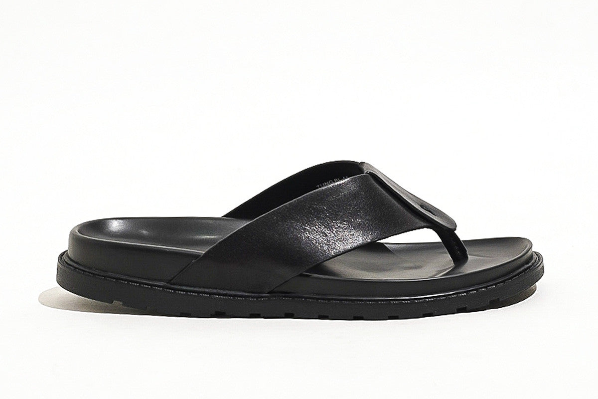 Tung Black Thong Sandals